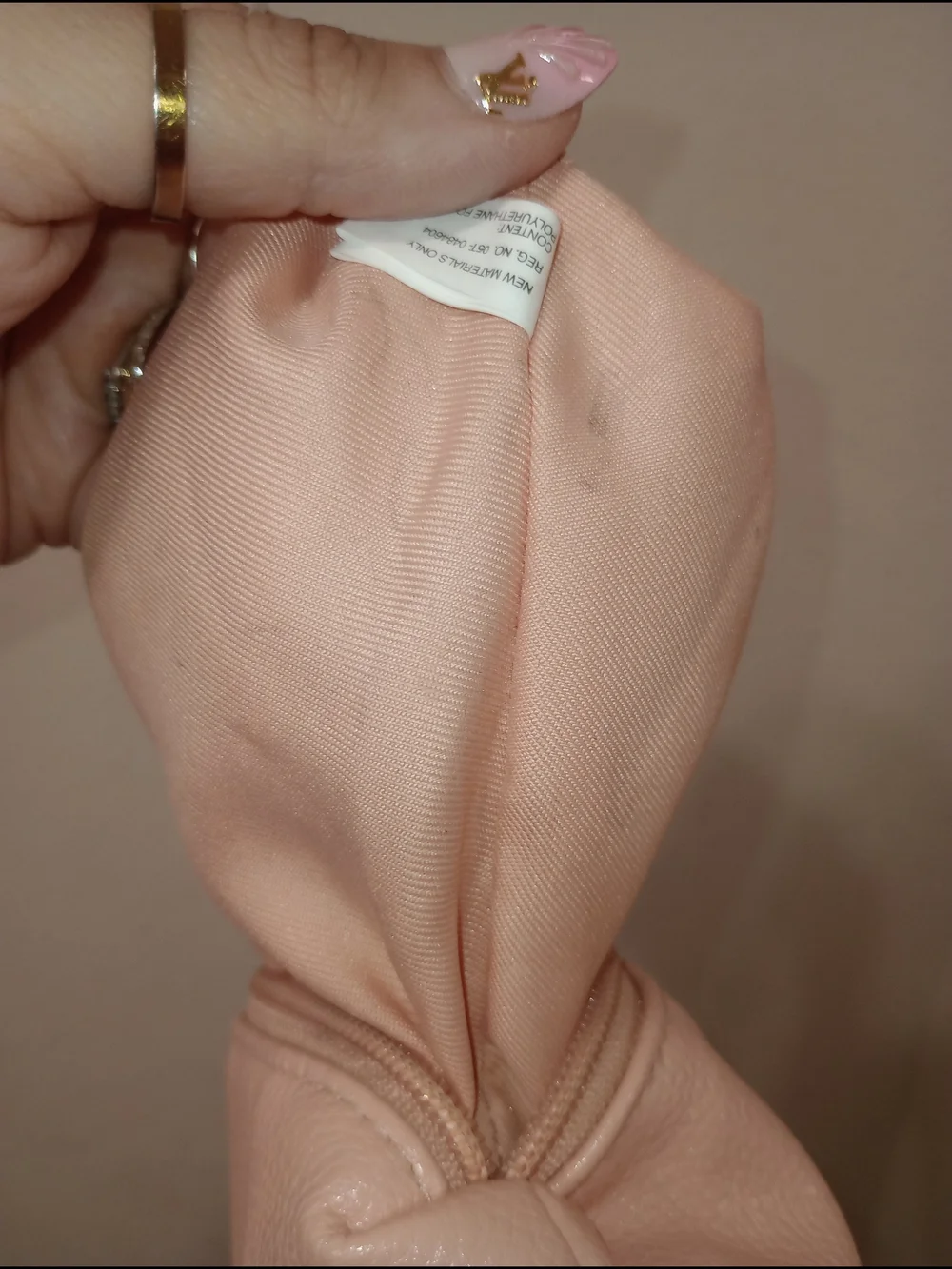 Fossil Pink Leather Cosmetic Pouch